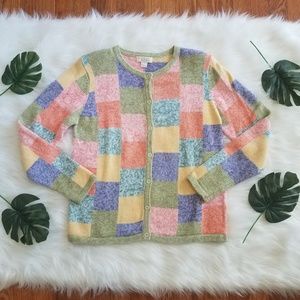 Pastel patchwork sweater by Christopher & Banks